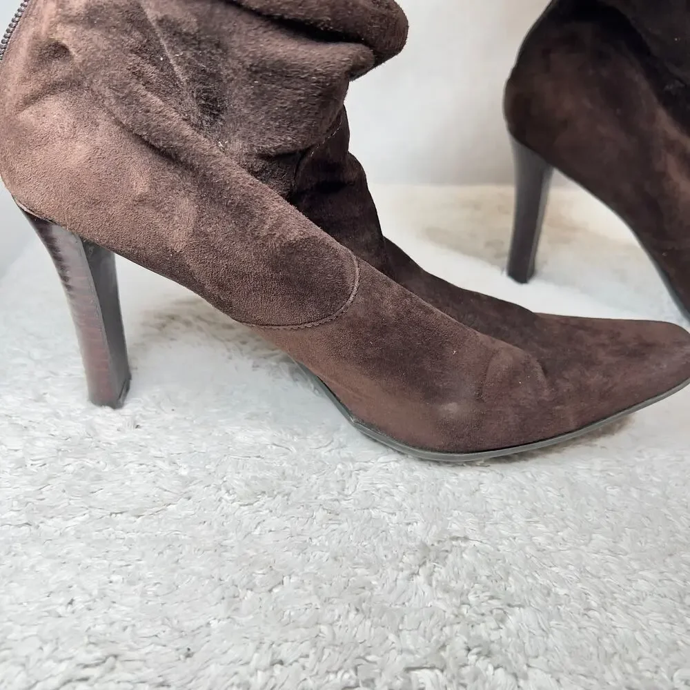 White Mountain Genuine Suede Leather Thigh Boots Carson B32696 Brown Woman’s 8M